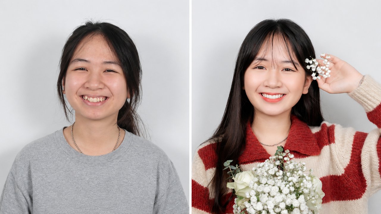 Khách hàng trước và sau khi niềng răng tại Nha khoa Hân Đào