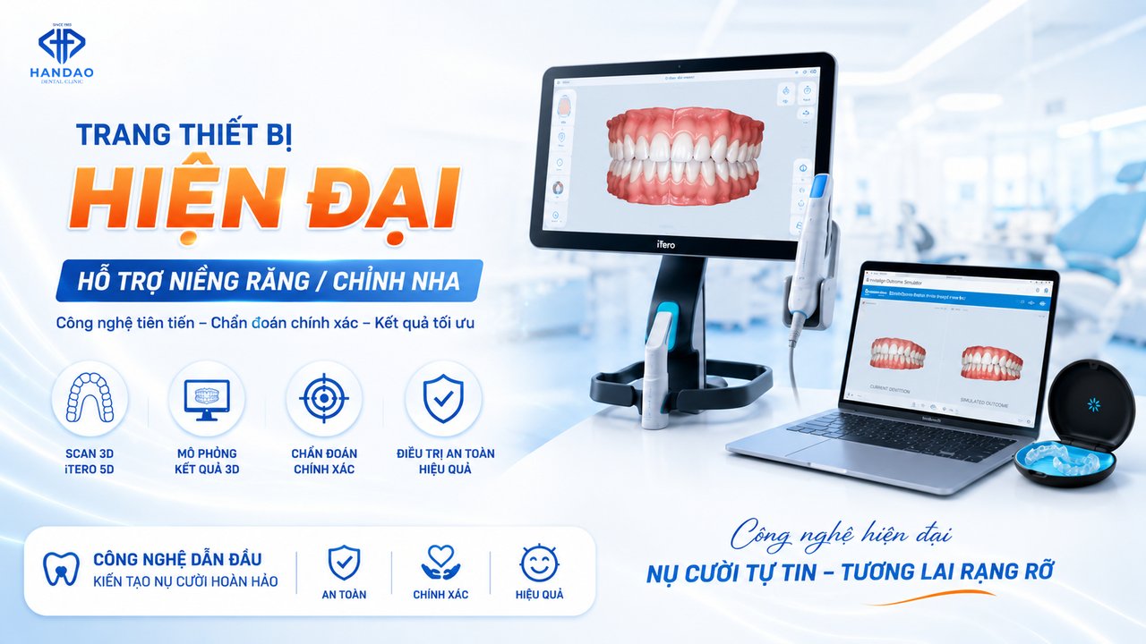 Trang thiết bị hiện đại hỗ trợ niềng răng chỉnh nha tại Nha khoa Hân Đào